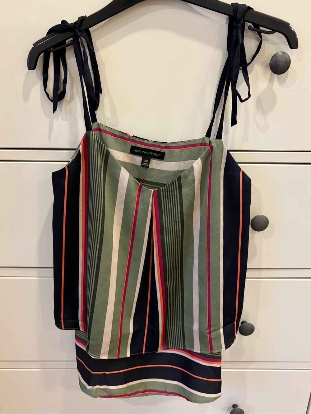 Banana Republic Maya Shoulder Tie Stripe Cami Tank Shirt Women’s XS